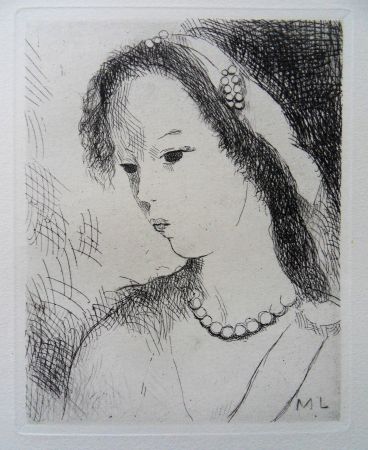 彫版 Laurencin - Jeune fille au collier de perles