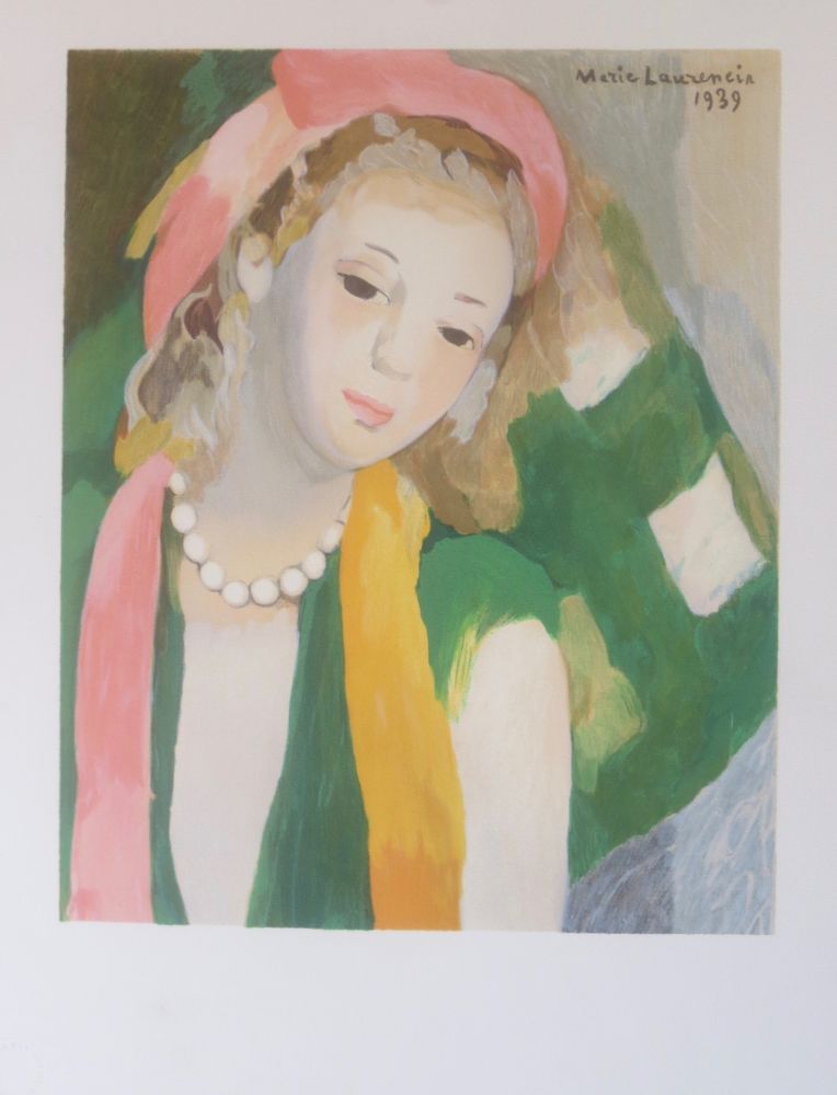 リトグラフ Laurencin - Jeune fille pensive