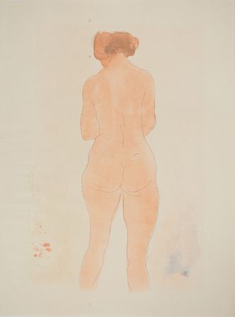 リトグラフ Rodin - Jeune modèle vu de dos