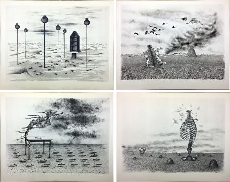 挿絵入り本 Toyen - Jindrich Heisler : CACHE-TOI GUERRE ! Poème. Cycle de 9 dessins de Toyen de 1944