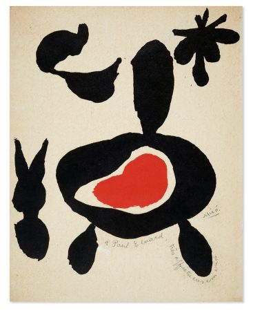 挿絵入り本 Miró - Joan Miró. An exhibition of paintings, gouaches, pastels and bronzes from 1942 to 1946. Signed to Paul Eluard (1947)