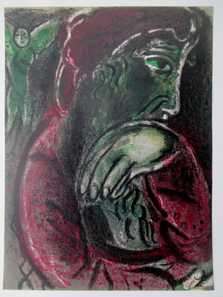 リトグラフ Chagall - Job Desespere/ Job in despair