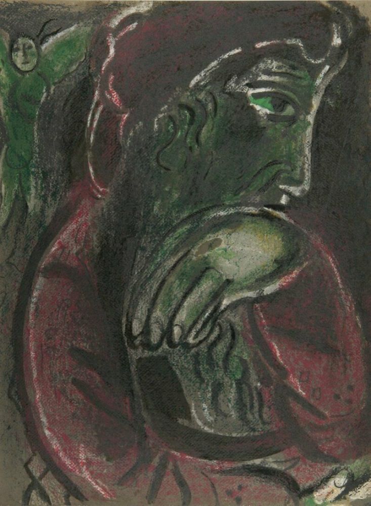 リトグラフ Chagall - Job Disconsolate from 