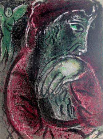 リトグラフ Chagall - Job Désespéré