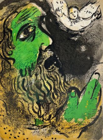 リトグラフ Chagall - Job Praying