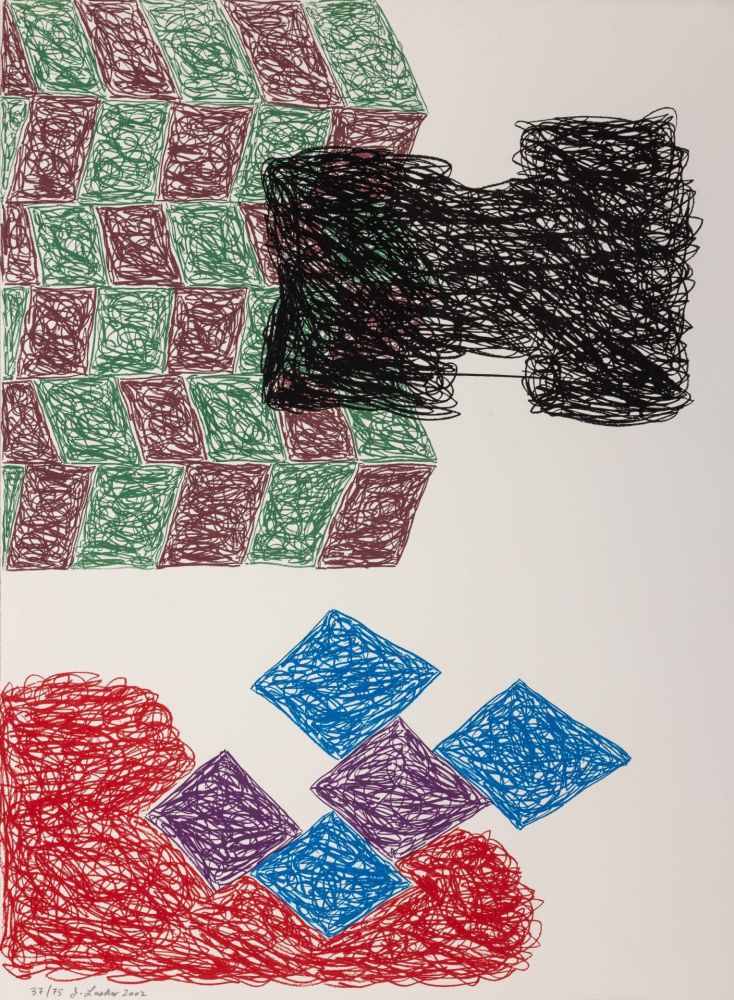 リトグラフ Lasker - Jonathan Lasker (1948) - Unconscious Construct - Lithograph on paper - 2002