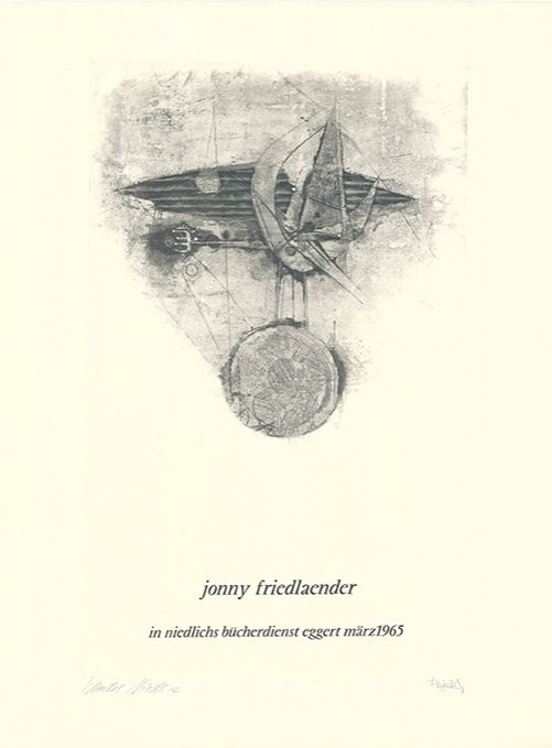 エッチングと　アクチアント Friedlaender - Jonny Friedlaender in niedlichs bücherdienst eggert märz 1965