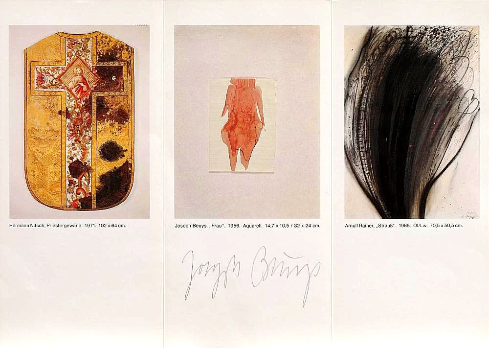 オフセット Beuys - Joseph Beuys, Hand-signed in pencil Leaflet of the exhibition 