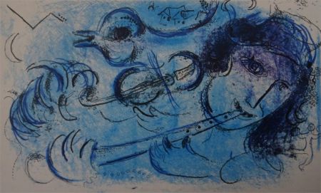 リトグラフ Chagall - Joueur de Flute