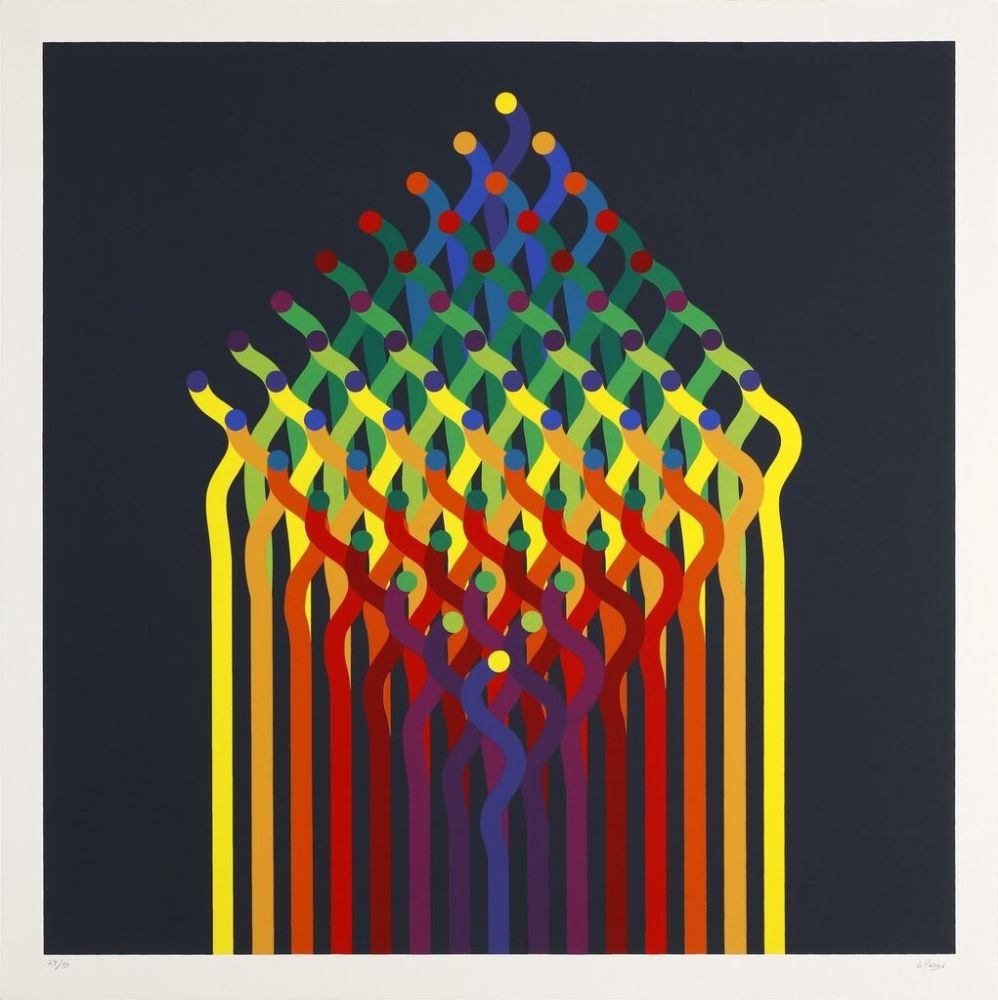 シルクスクリーン Le Parc - Julio Le Parc (1928) - Coloured screen print on paper - 1997