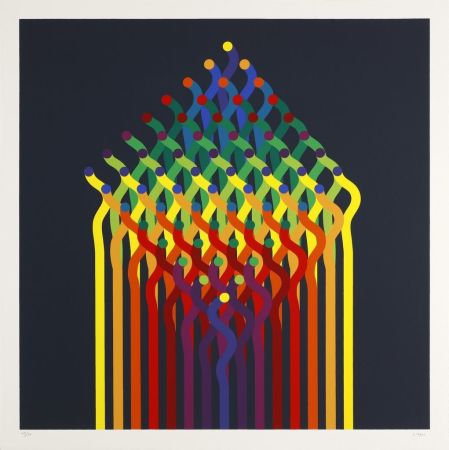 シルクスクリーン Le Parc - Julio Le Parc (1928) - Coloured screen print on paper - 1997