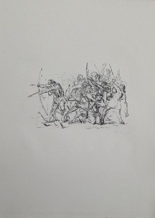 リトグラフ Slevogt - Kampf der Hellenen gegen die Barbaren 