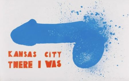 リトグラフ Dine - Kansas City There I Was (Blue)