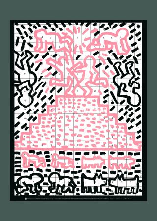リトグラフ Haring - Keith Haring: 'Pyramid' 1993 Offset-lithograph