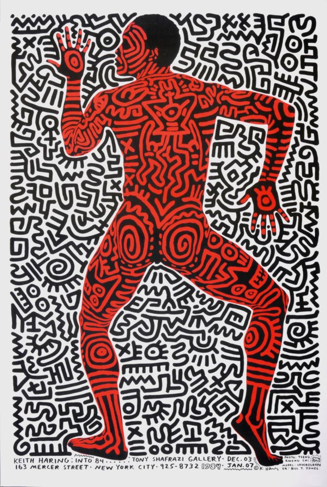 リトグラフ Haring - Keith Haring Tony Shafrazi Gallery, 1983