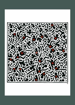 リトグラフ Haring - Keith Haring: 'Untitled (April 1985)' 1999 Offset-lithograph