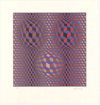 リトグラフ Vasarely - Konjunktion