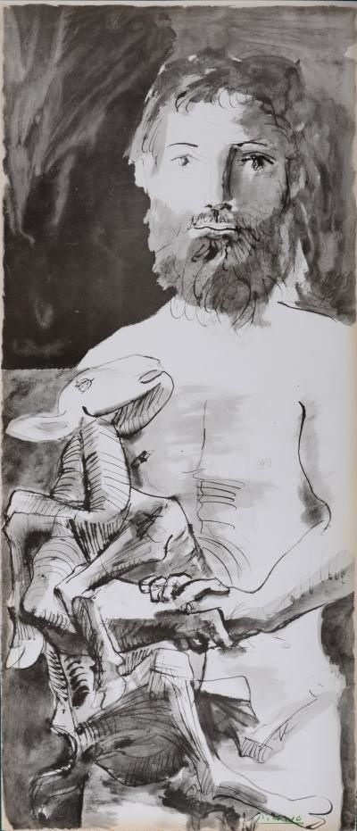 ステンシル Picasso - L Homme au mouton