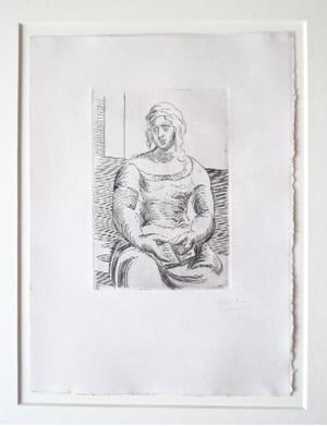 彫版 Picasso -  L’ Italienne (s. ta130) Femme au Livre 