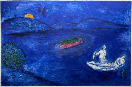 リトグラフ Chagall - L' ÉCHO  (de la suite Daphnis et Chloé - 1961)