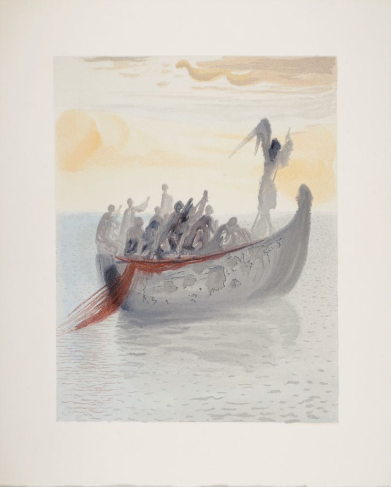 木版 Dali - La barque de Nocher, 1963