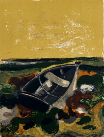 リトグラフ Minaux - La barque échouée, c. 1964.