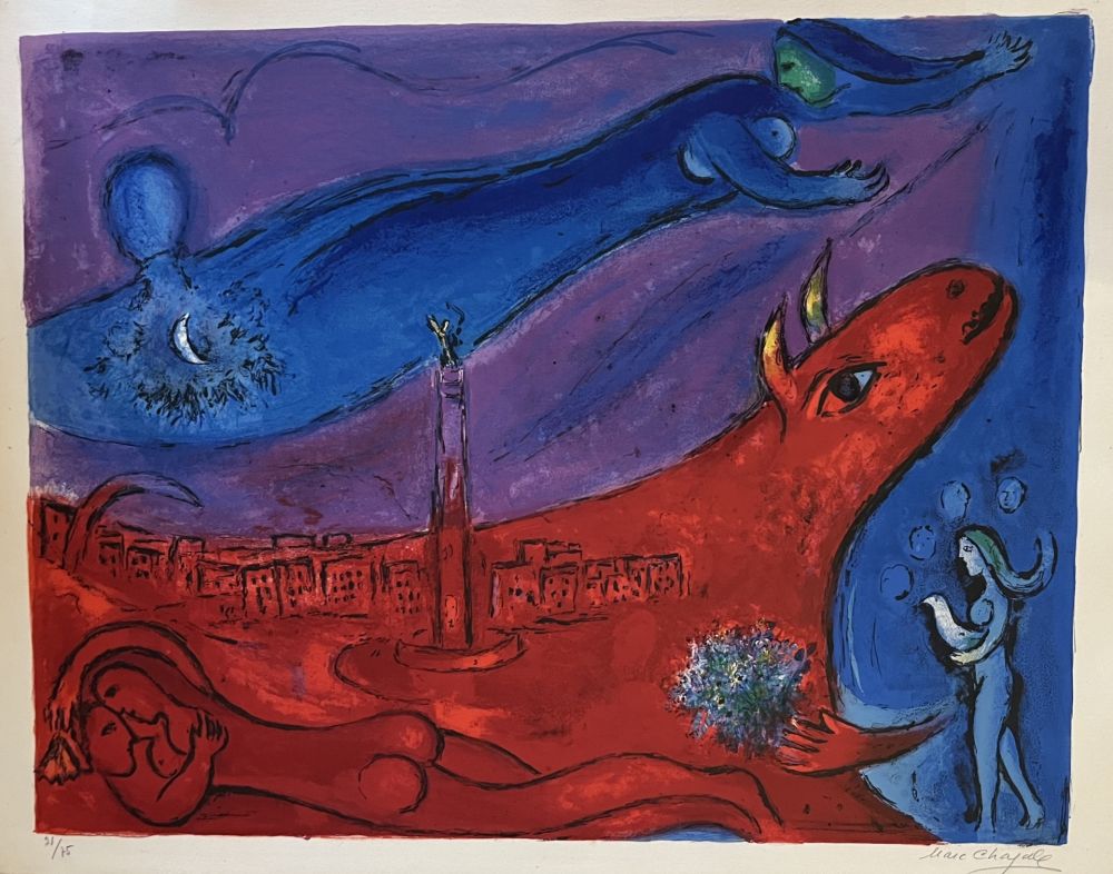 リトグラフ Chagall - La Bastille