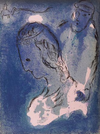 リトグラフ Chagall - La Bible : Abraham et Sarah, 1956