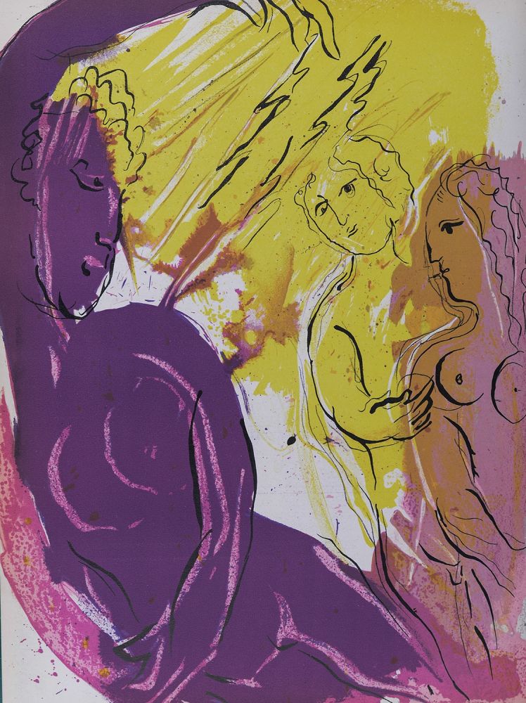 リトグラフ Chagall - La Bible : L'Ange du Paradis, 1956