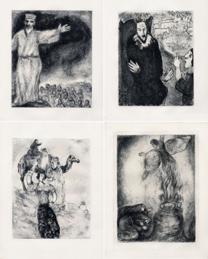エッチング Chagall - LA BIBLE. (Suite des eaux-fortes gravées de 1931 à 1939 - Tériade 1956). 