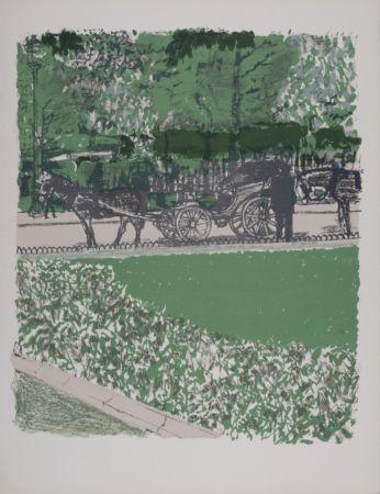 リトグラフ Brianchon - La Calèche dans le parc, 1962