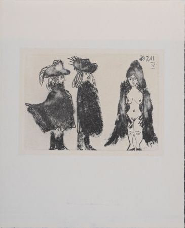 彫版 Picasso - La Célestine - Cavalerie, son valet et jeune fille, 1971