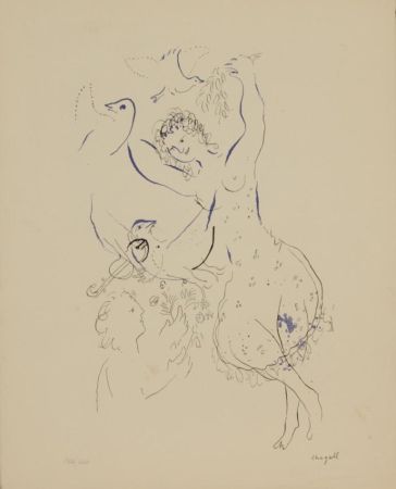 リトグラフ Chagall - LA DANSEUSE AUX OISEAUX