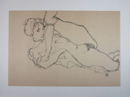 リトグラフ Schiele - LA DANSEUSE NUE / THE NUDE DANCER - 1914 