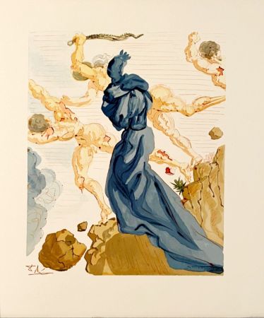 木版 Dali - La Divine Comédie - Enfer 15 - Les Margelles du Phlégéton
