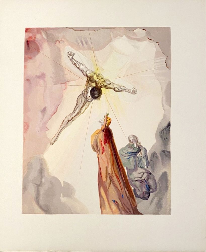 木版 Dali - La Divine Comédie - Paradis 14 - L'apparition du Christ