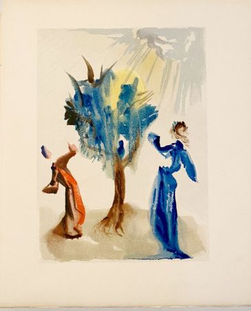 木版 Dali - La Divine Comédie - Purgatoire 24 - L'arbre du châtiment