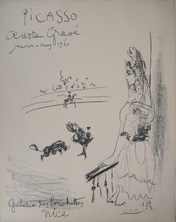 リトグラフ Picasso - La femme du Torero (Galerie des Ponchettes)