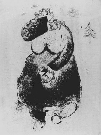 エッチング Chagall - La femme moineau