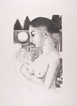 リトグラフ Delvaux - La Femme à la Boule