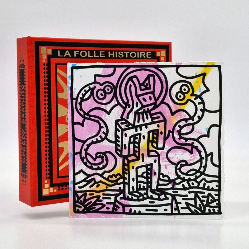 挿絵入り本 Speedy Graphito - LA FOLLE HISTOIRE DE L'ART / Coffret + Original + Gravure