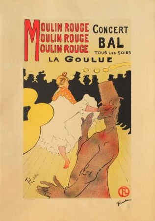 リトグラフ Toulouse-Lautrec - La Goulue au Moulin Rouge
