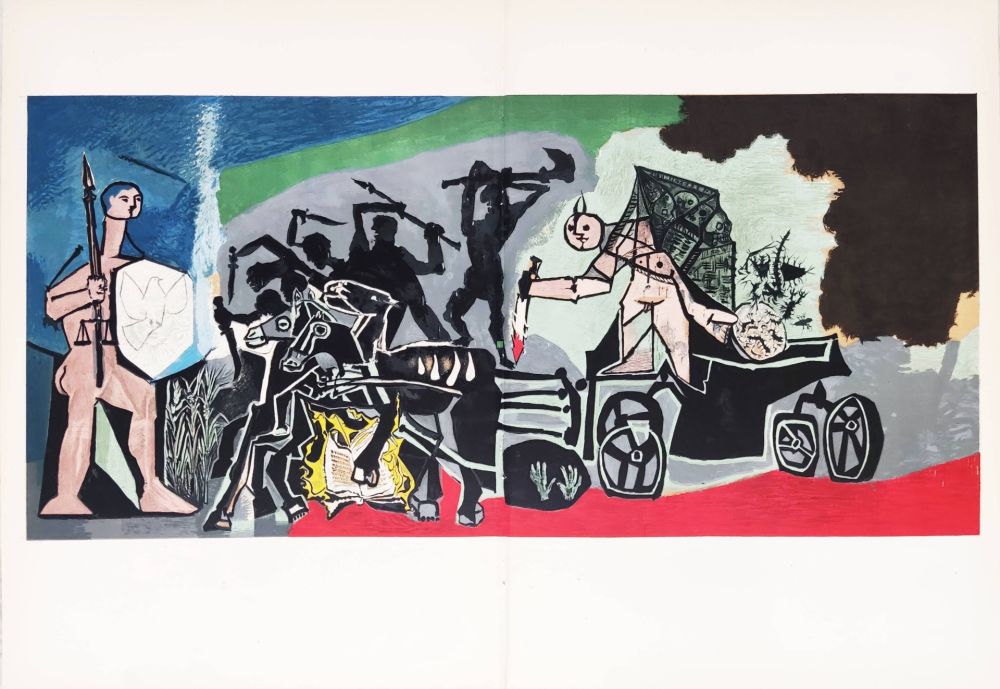リトグラフ Picasso - La Guerre et la Paix Rouge