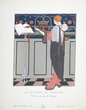 ステンシル Barbier - La Joueuse de Théorbe, 1914