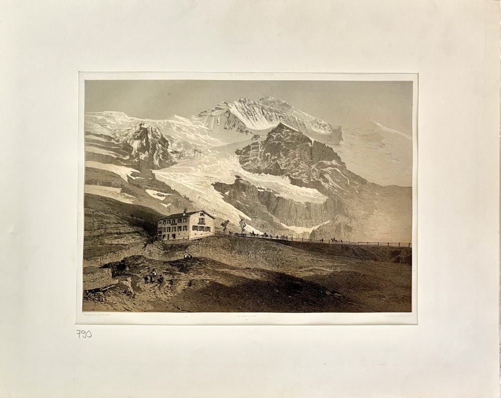リトグラフ Martens - La Jungfrau Vue de la Petite Scheideck
