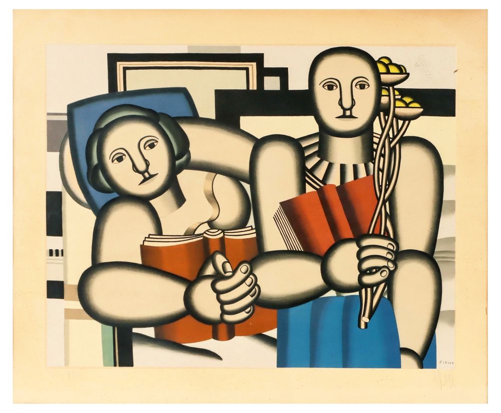 リトグラフ Leger - LA LECTURE - 1924. Lithographie signée et numérotée 85/350 (Galerie Louis Carré 1953)