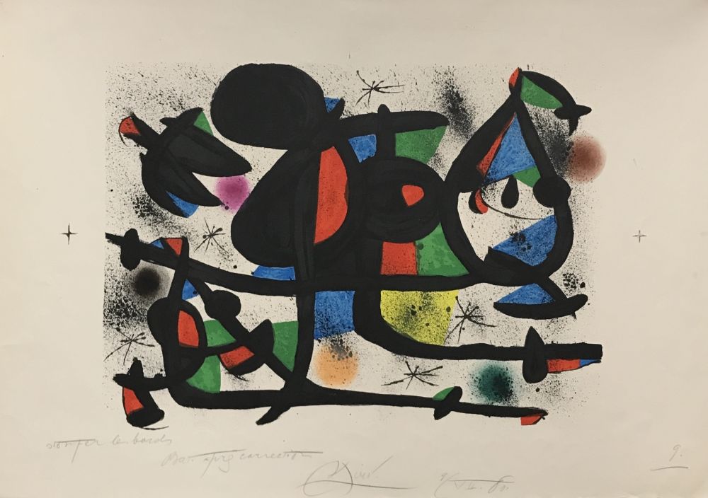 リトグラフ Miró - La Luge des Amants II (Unique BAT)