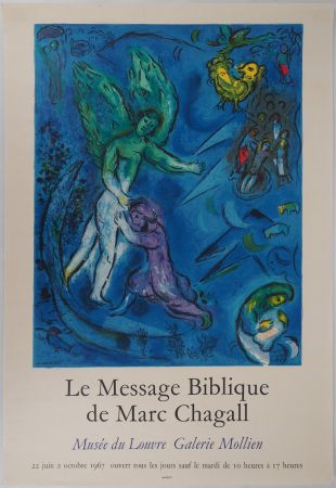 挿絵入り本 Chagall - La lutte de Jacob et de l'ange