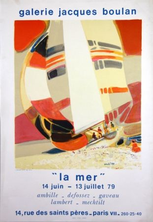 リトグラフ Ambille - La Mer  Galerie Jacques Boulan