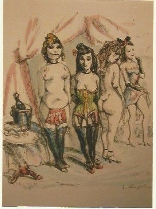 彫版 Foujita - La Mesangere (Four prostitutes)